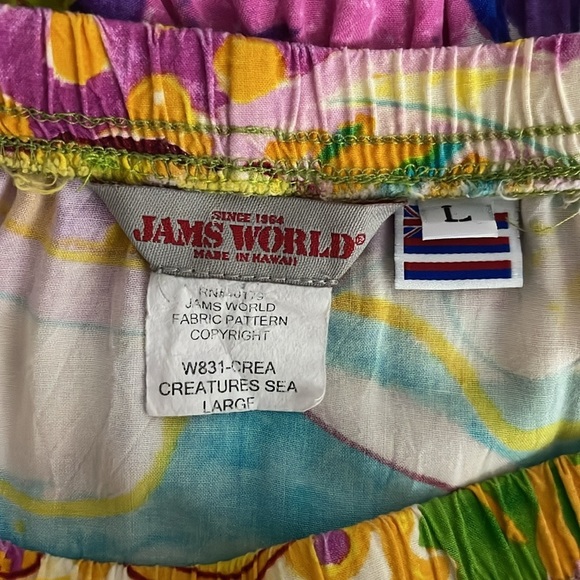 Vintage Jams World Creatures of the Sea Mini Skirt Tiered Ruffled Pull On Large - Picture 7 of 9